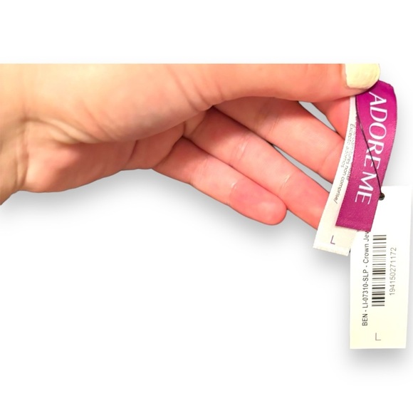 Adore Me Zandy Plum Silk and Lace Racerback Slip/Nightie with Adjustable Straps - Picture 12 of 14